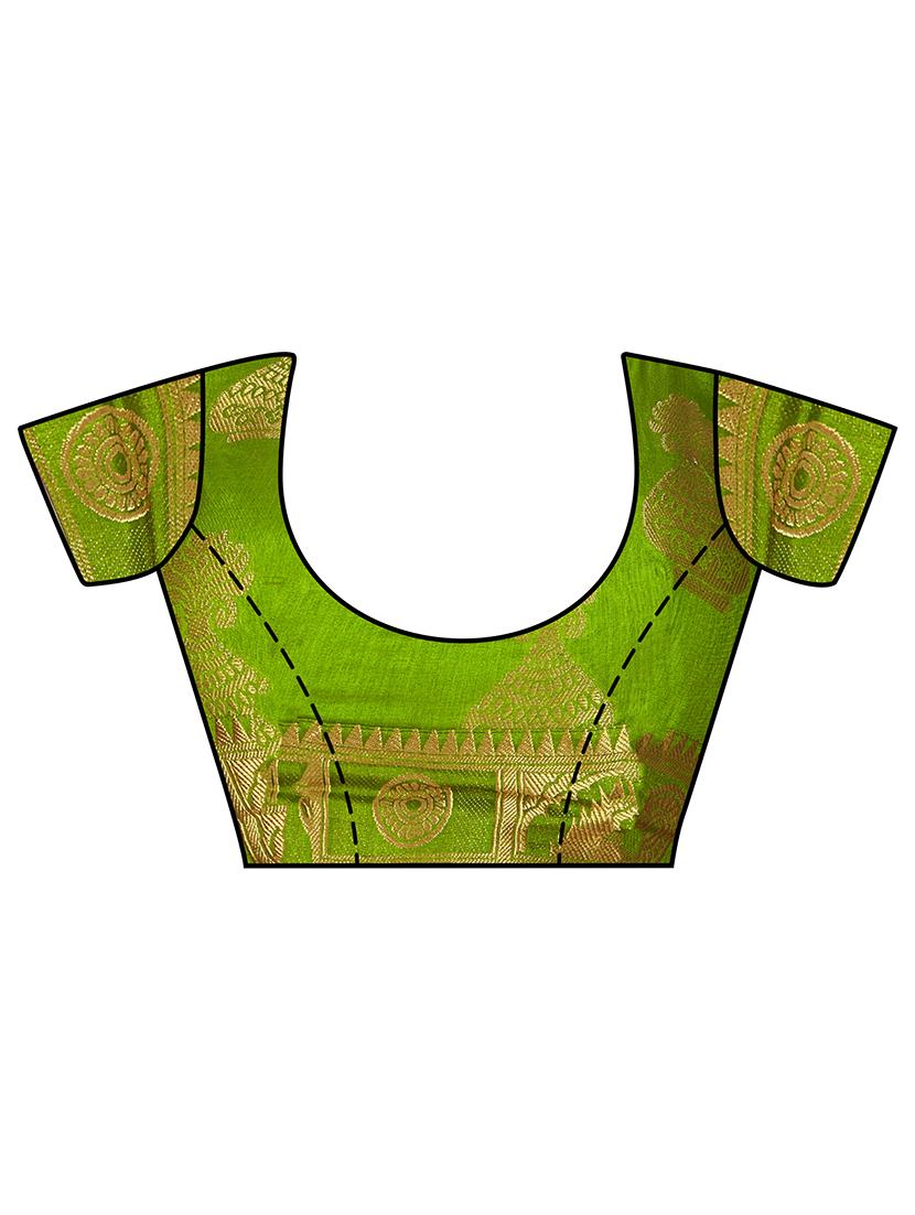 contrast conversational border kanjivaram saree with blouse - 15464271 - Zoom Image - 2