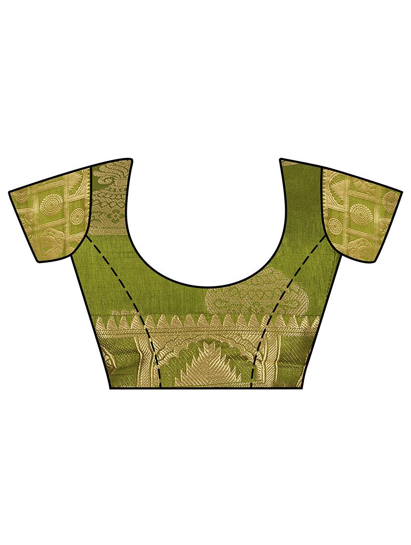 contrast conversational border kanjivaram saree with blouse - 15464275 - Zoom Image - 2