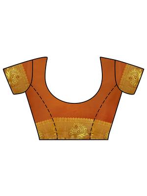 paisley zari border woven saree with blouse - 15464291 - Standard Image - 2
