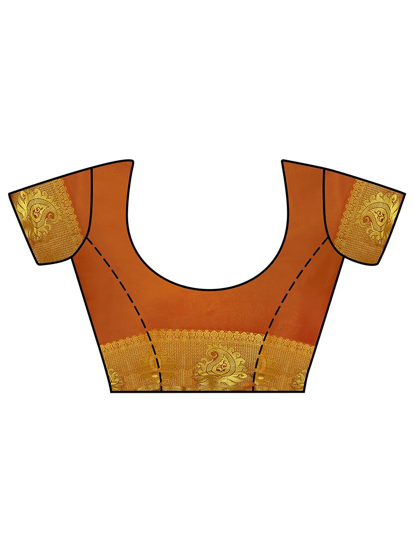 paisley zari border woven saree with blouse - 15464291 - Zoom Image - 2