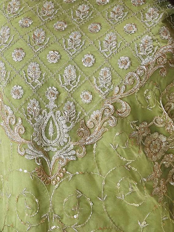 Embroidered semi-stitched straight pant suit - 15464374 - Zoom Image - 2