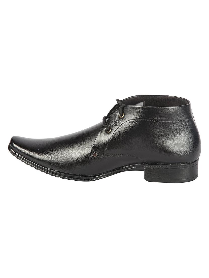 black Leatherette lace-up derbys - 15466662 - Zoom Image - 2