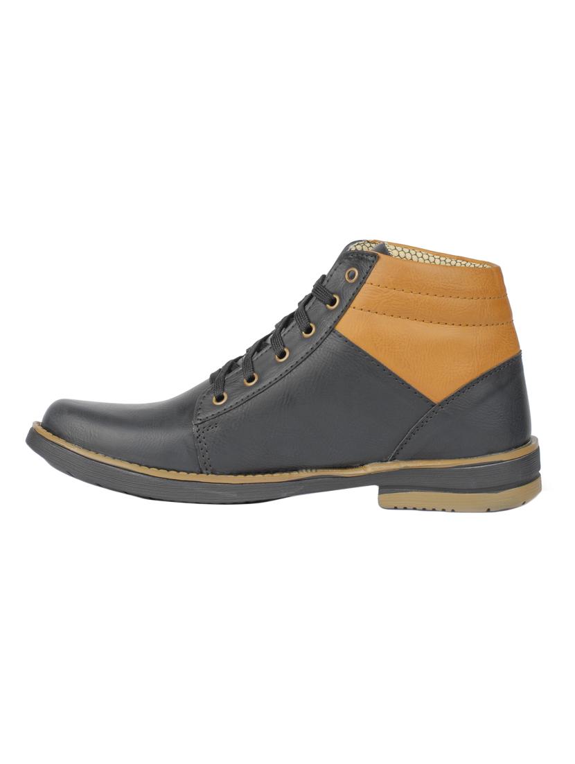 black leatherette low ankle boots - 15466682 - Zoom Image - 2