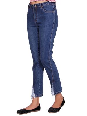 stone washed frayed jeans - 15467201 - Standard Image - 2