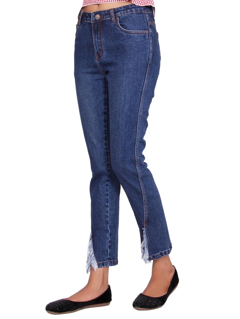 stone washed frayed jeans - 15467201 - Zoom Image - 2