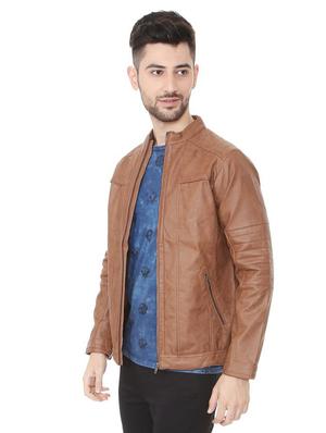 brown leather biker jacket - 15467609 - Standard Image - 2