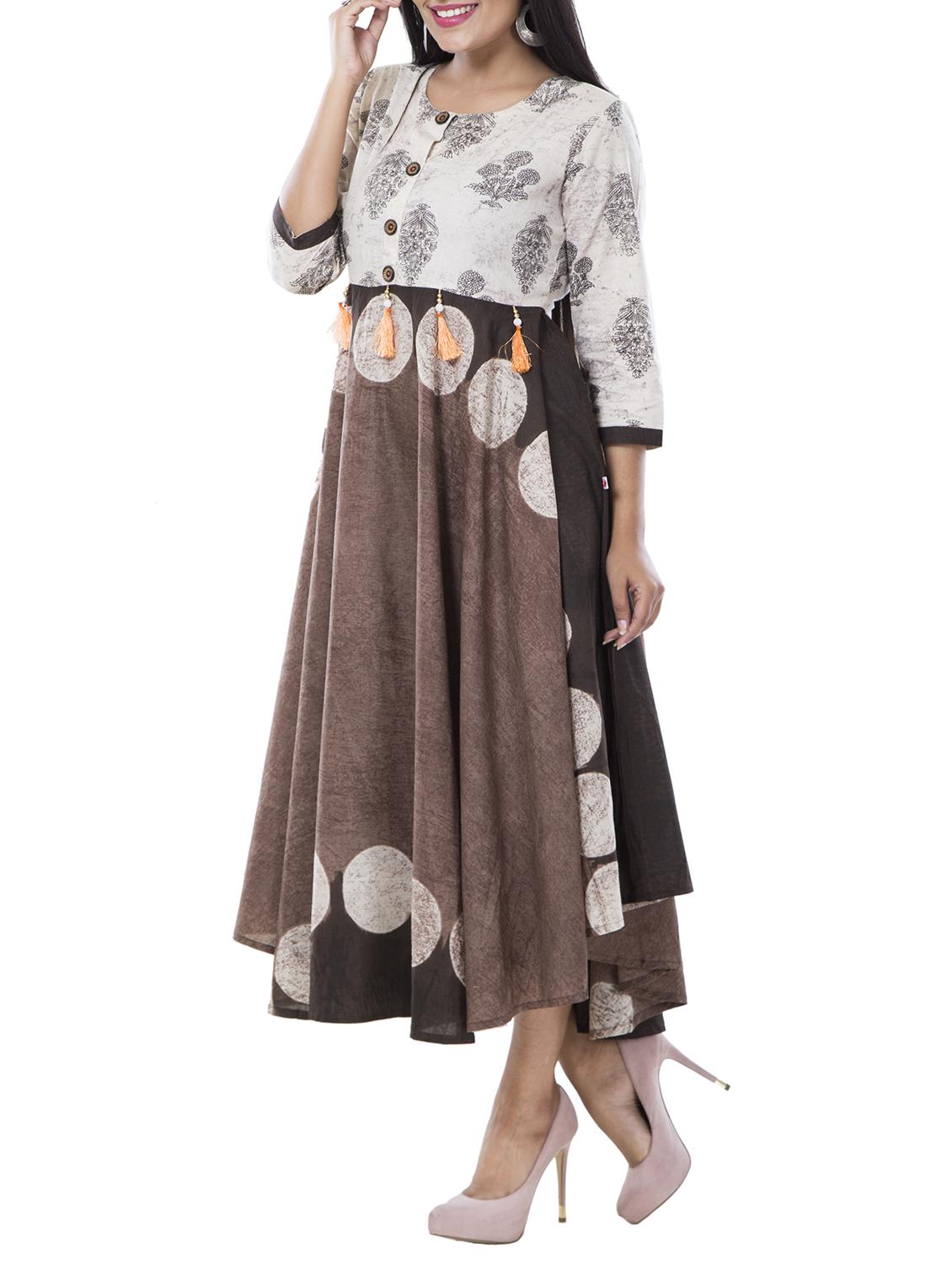 flared printed ethnic dress - 15469638 - Zoom Image - 2