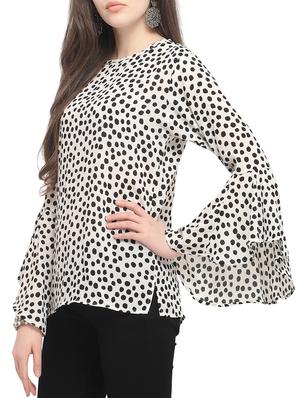 polka dot bell sleeved top - 15469856 - Standard Image - 2