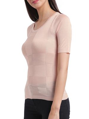 peach self design knitted top - 15471249 - Standard Image - 2