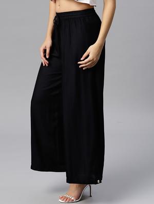 drawstring waist flared palazzo - 15471395 - Standard Image - 2