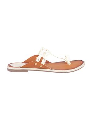 white one toe ethnic kolhapuris - 15472068 - Standard Image - 2