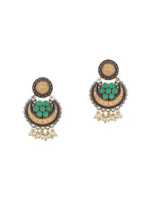 green oxidized earrings - 15472490 - Standard Image - 2