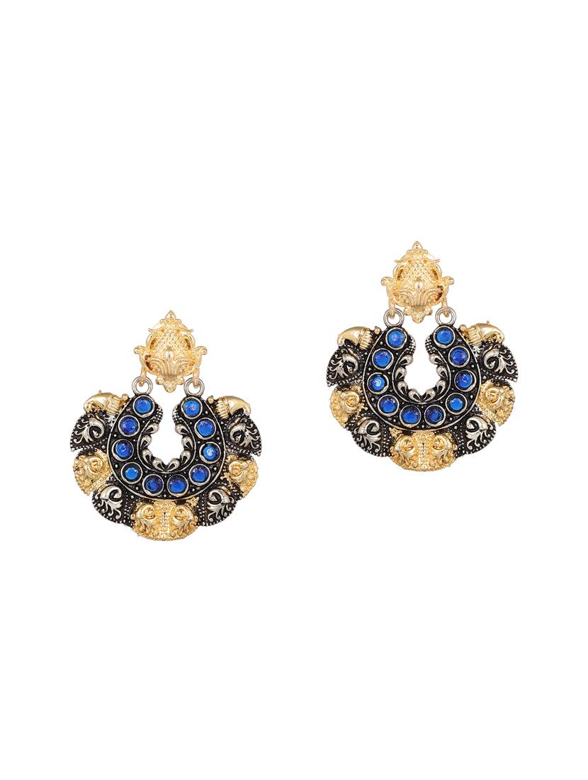 blue oxidized earrings - 15472513 - Zoom Image - 2