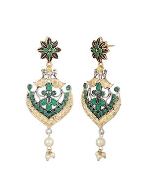 green oxidized earrings - 15472534 - Standard Image - 2