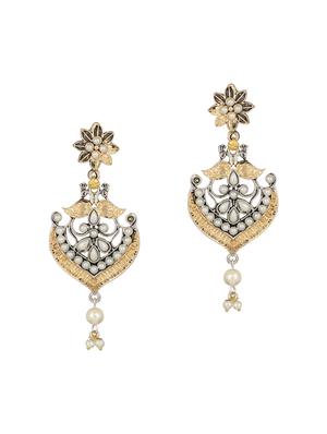 white oxidized drop earrings - 15472537 - Standard Image - 2