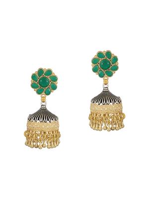 green oxidized earrings - 15472544 - Standard Image - 2