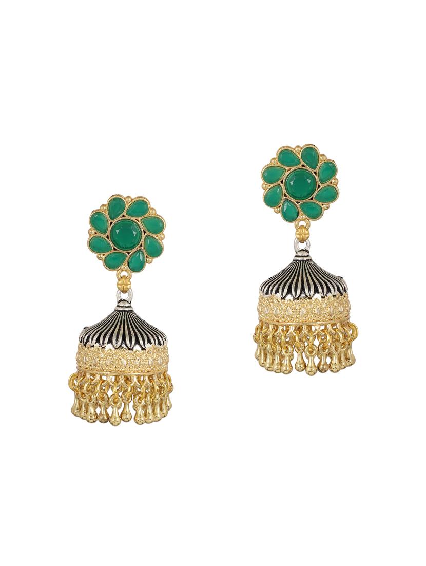 green oxidized earrings - 15472544 - Zoom Image - 2