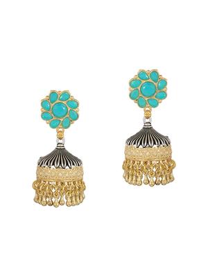 blue oxidized earrings - 15472546 - Standard Image - 2