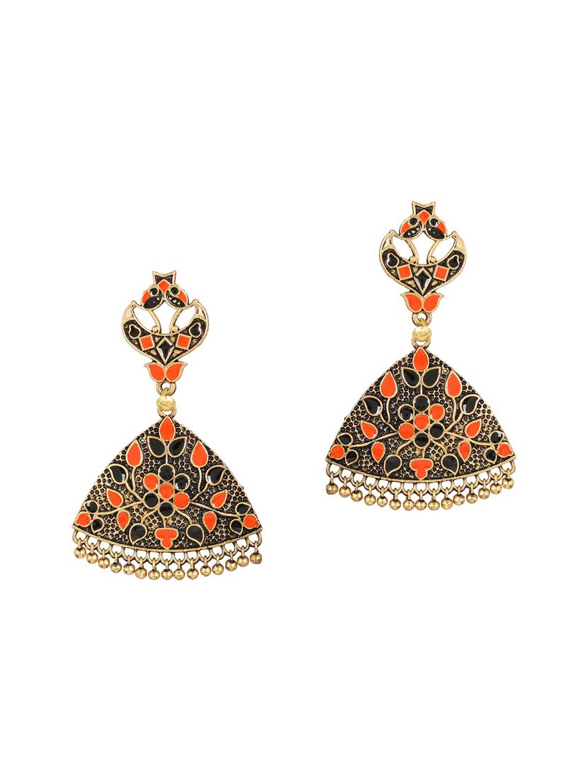 black brass drop earring - 15472575 - Zoom Image - 2