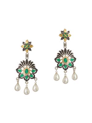 green brass drop earring - 15472613 - Standard Image - 2