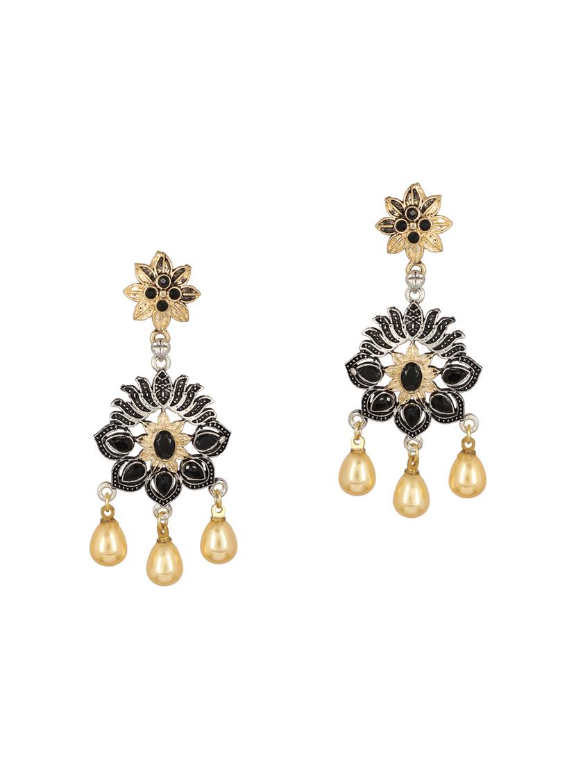 black brass drop earring - 15472617 - Zoom Image - 2
