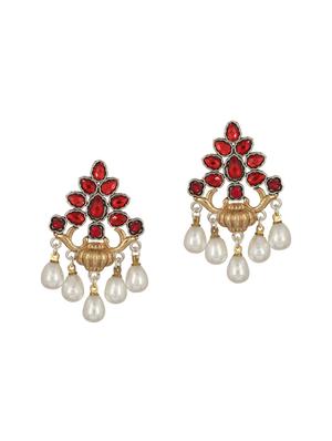 red brass drop earring - 15472640 - Standard Image - 2