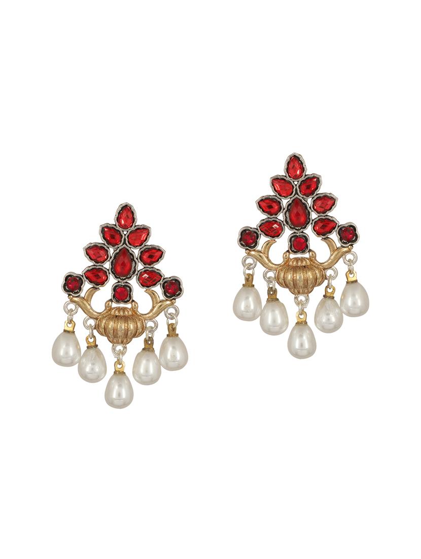 red brass drop earring - 15472640 - Zoom Image - 2