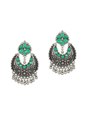 green brass drop earring - 15472646 - Standard Image - 2