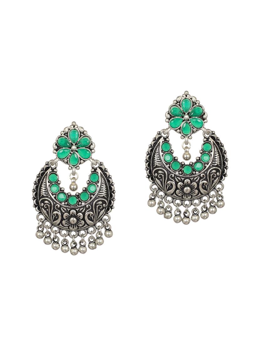 green brass drop earring - 15472646 - Zoom Image - 2