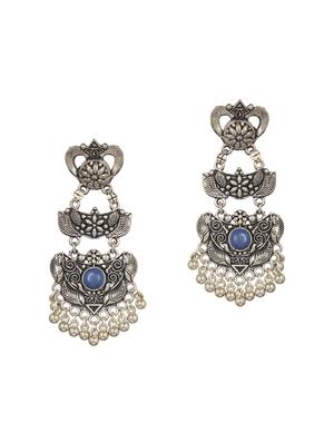 blue brass drop earring - 15472648 - Standard Image - 2