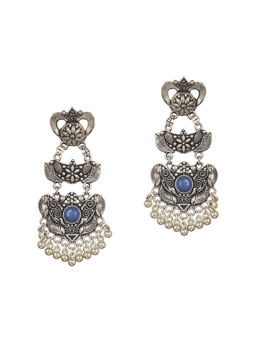 blue brass drop earring - 15472648 - Zoom Image - 2