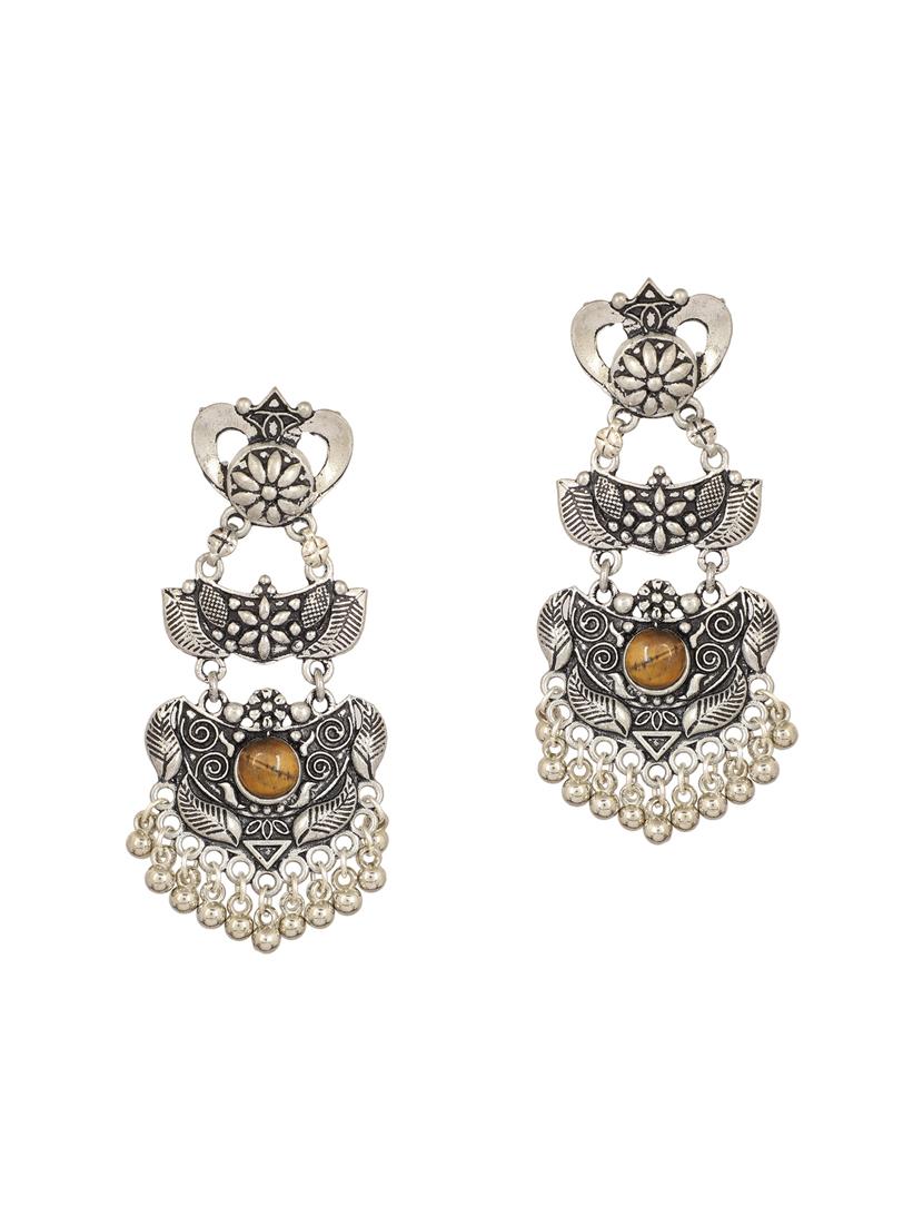 yellow brass drop earring - 15472650 - Zoom Image - 2