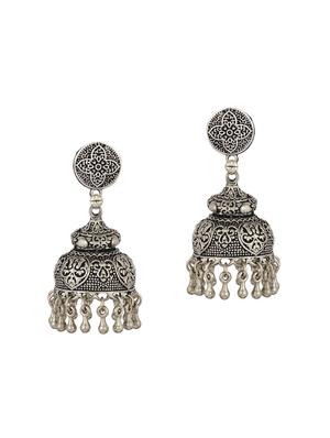 silver brass jhumka earring - 15472665 - Standard Image - 2