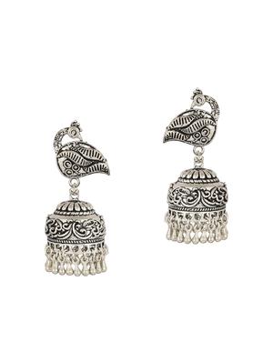 silver brass jhumka earring - 15472679 - Standard Image - 2