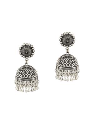 silver brass jhumka earring - 15472681 - Standard Image - 2