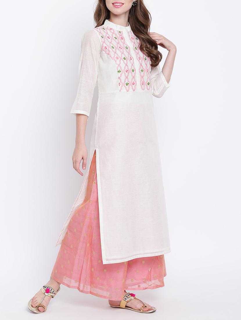 embroidered straight kurta - 15472769 - Zoom Image - 2