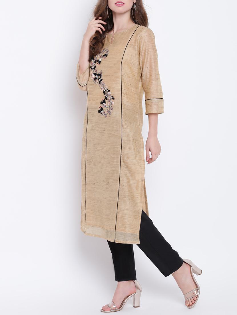 straight piping kurta - 15472771 - Zoom Image - 2