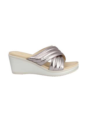 silver slip on wedges - 15473019 - Standard Image - 2