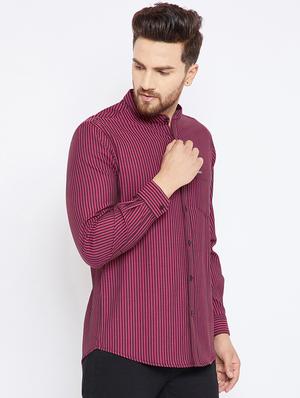 red cotton casual shirt - 15473196 - Standard Image - 2