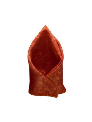 orange micro fiber tie with cufflinks & pocketsquare - 15473771 - Standard Image - 2