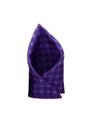 purple micro fiber tie with cufflinks & pocketsquare - 15473779 - Standard Image - 2