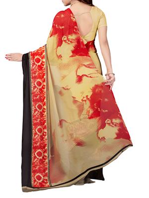 abstract foil printed saree with blouse - 15474149 - Standard Image - 2
