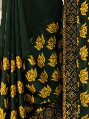 lace border floral printed saree with blouse - 15474961 - Standard Image - 2