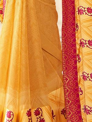 lace border floral printed saree with blouse - 15474963 - Standard Image - 2