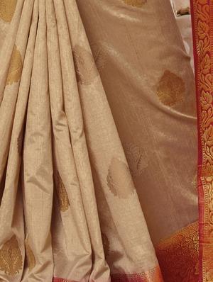 gold zari motif banarasi saree with blouse - 15474978 - Standard Image - 2