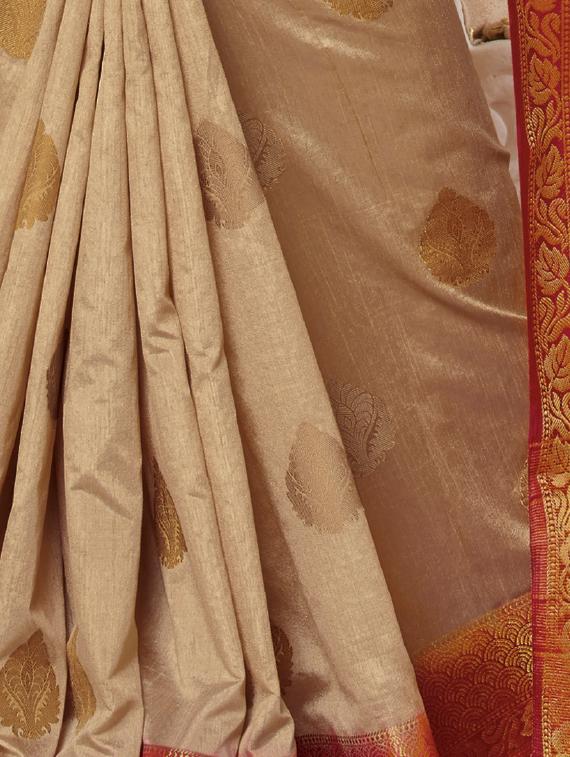 gold zari motif banarasi saree with blouse - 15474978 - Zoom Image - 2