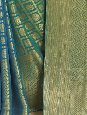 tonal shades conversational banarasi saree with blouse - 15475053 - Standard Image - 2
