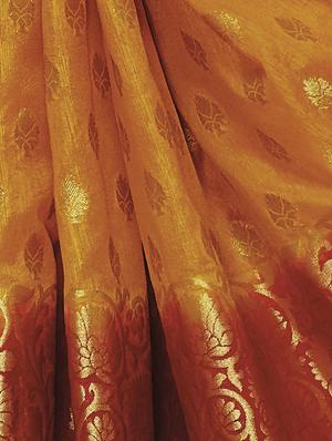 gold zari motif banarasi saree with blouse - 15475107 - Standard Image - 2