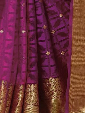 tonal shades zari banarasi saree with blouse - 15475121 - Standard Image - 2