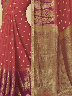 paisley zari border banarasi saree with blouse - 15475275 - Standard Image - 2